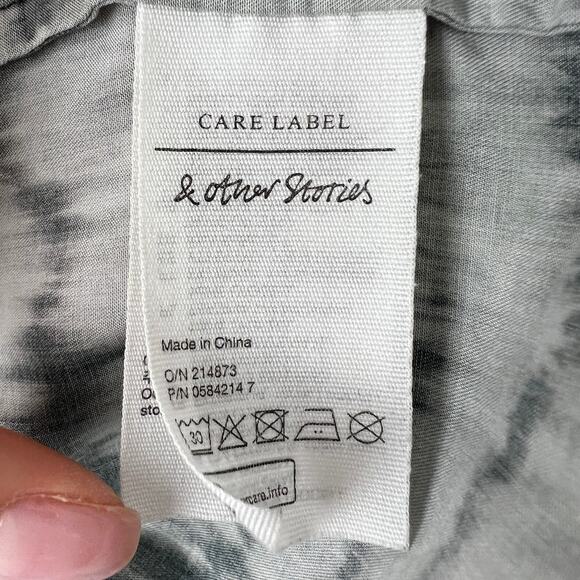 & Other Stories Green Stockholm Atelier Drawstring Button Front Blouse Jacket 4 - Picture 8 of 8